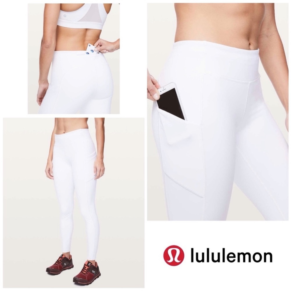 Lululemon Athletica Speed Up tight pocket white full length workout leggings